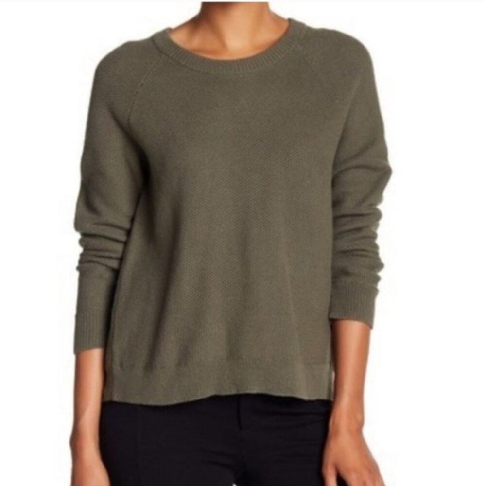 Madewell  Province Cross Back Olive Green Knit Crew Neck Sweater Size XXS